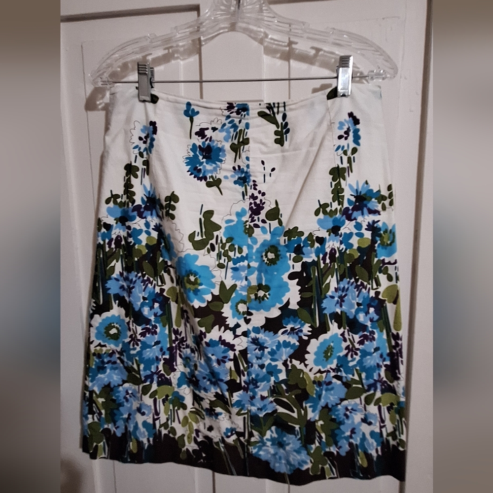 Floral Blue and Green Women's Skirt